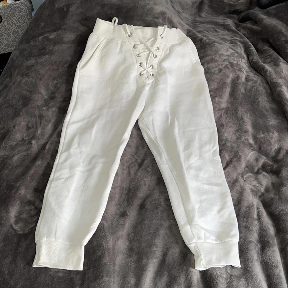 Pretty little thing football corset lace up white joggers sweatpants